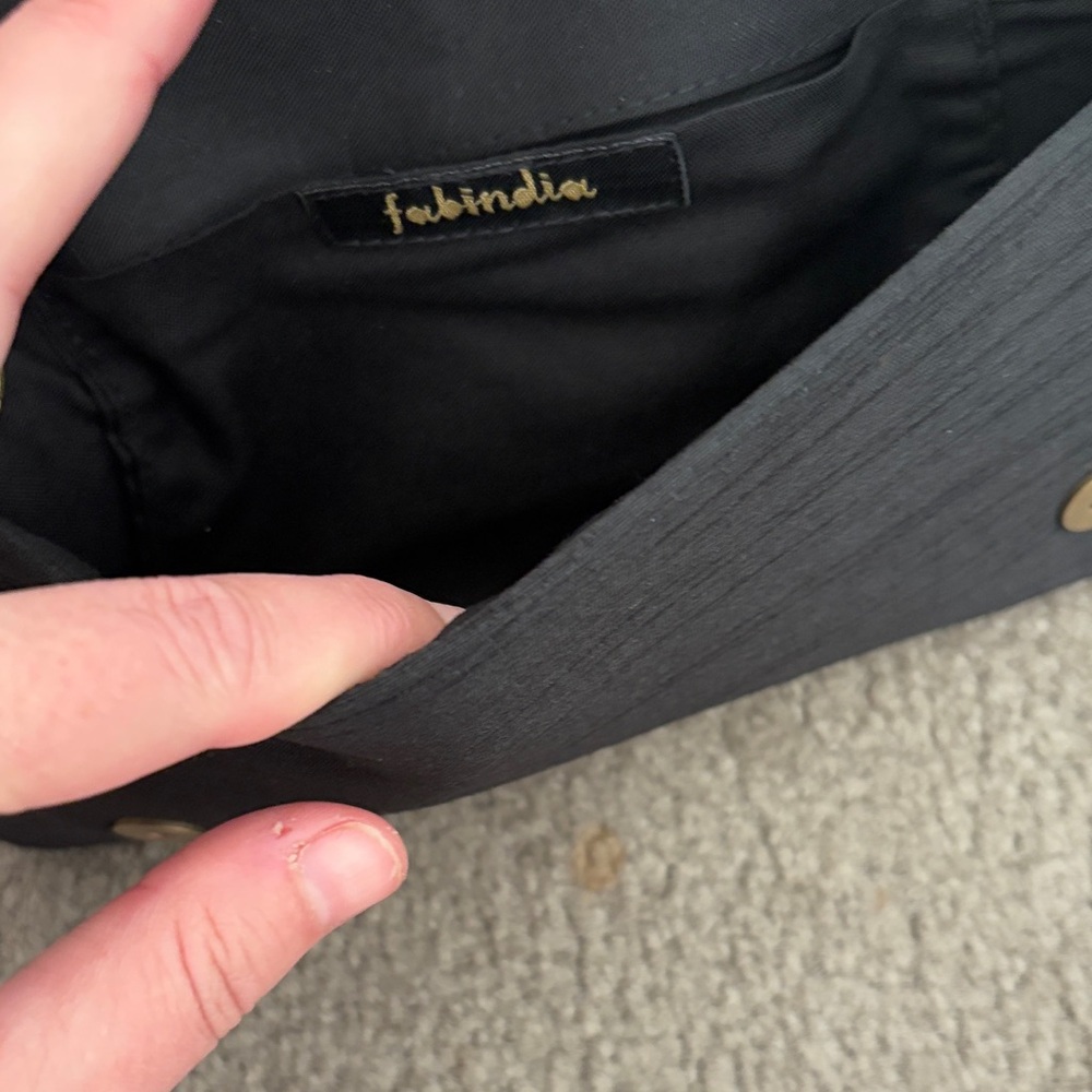 Fabindia Brown and Black Embroidered Clutch - Picture 6 of 7